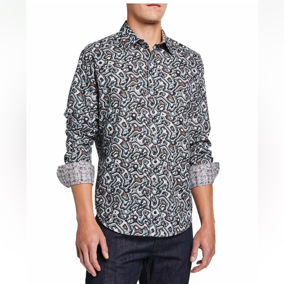 $198 Robert Graham Deer Wood Long Sleeve Classic Fit Shirt